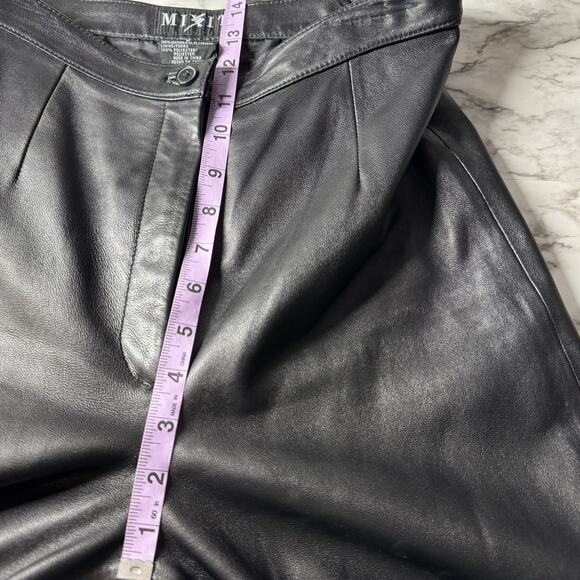 90s Mixit Leather Pants Womens Size 6 Waist 28" Straight Leg Soft Structured - Picture 10 of 13